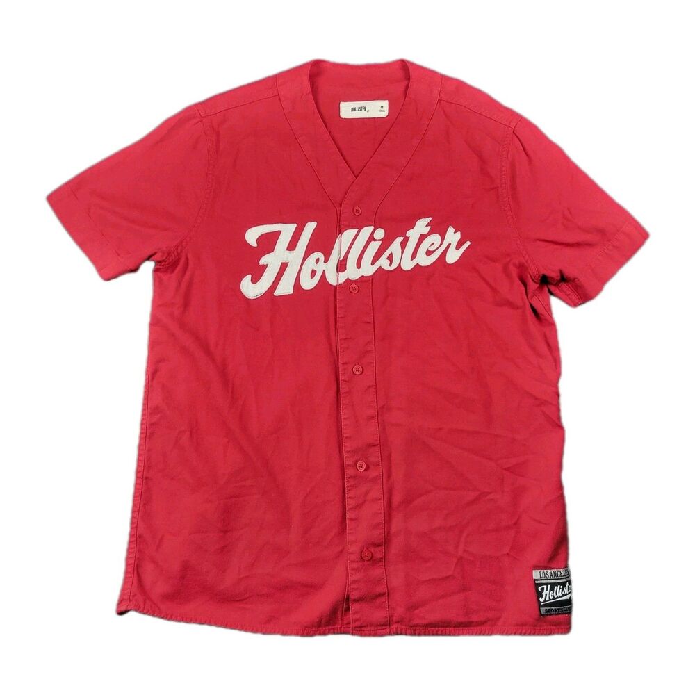 Hollister Red Los Angeles Angels Baseball Jersey, Button Up Medium Sportswear